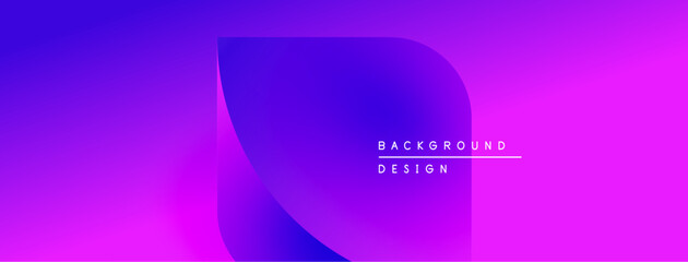 Poster - Gradient background features purple, blue hues. Overlapping shapes create modern visual effect. Minimalist design with text elements present.