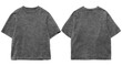 © Winki Creative - Blank oversized shirt with washed out texture, front and back with grey color and isolated in white background, for mockup template or print