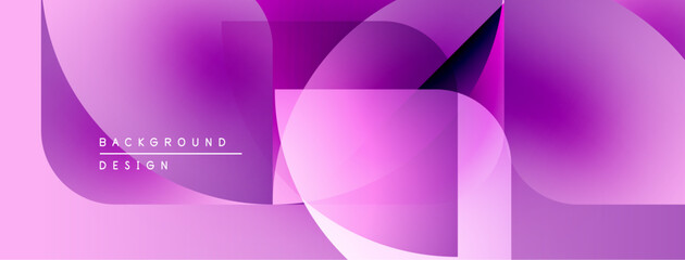 Poster - Abstract pink purple design. Overlapping shapes create modern visual texture. Gradient colors offer dynamic composition.