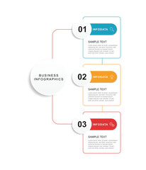 Fototapete - Vector Infographic label design template with icons and 3 options or steps. Can be used for process diagram.	