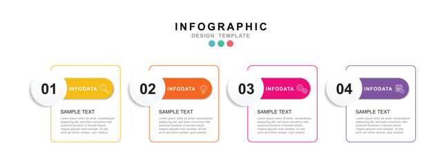 Poster - Infographic 4 options design elements for your business data. Vector Illustration