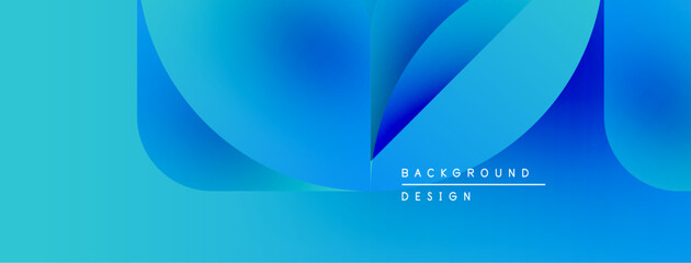 Aufkleber - Abstract blue gradient waves create dynamic background. Minimalist design features text background design. Smooth shapes suggest movement, depth.