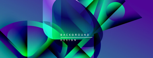 Poster - Abstract fluid shapes, vibrant colors blend. Modern design, dynamic composition creates visual interest. Background features gradients, curves.