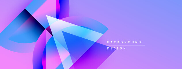 Poster - Abstract gradients create dynamic shapes. Purple, blue hues dominate composition. Modern design element for backgrounds, presentations.
