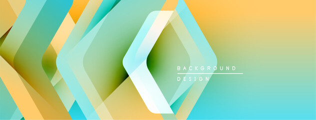 Poster - Abstract geometric pattern. Overlapping shapes create vibrant gradient effect. Modern design suitable for backgrounds, presentations.