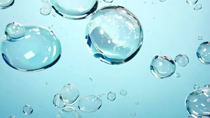 Poster - A captivating design of translucent bubbles rising gracefully in clear water, creating a serene atmosphere that evokes a sense of calm and tranquility