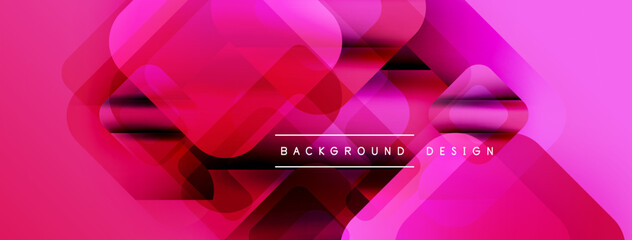 Poster - Abstract geometric shapes, vibrant pink gradients, modern design elements. Smooth transitions create dynamic visual effect.