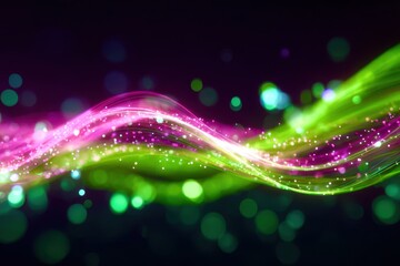 Poster - A colorful wave with green and pink swirls