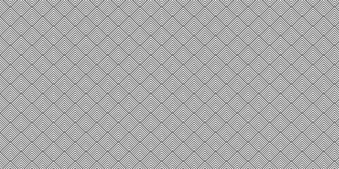 Poster - minimal overlapping vector black and gray pattern wave lines fabric square line background. seamless