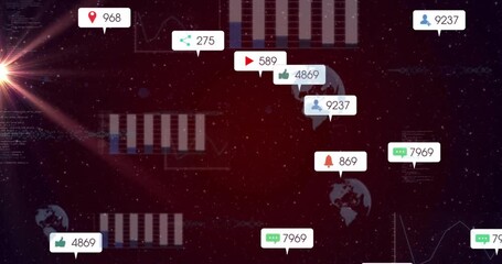 Poster - On launch, metric callouts fading in and updating numbers illustrating real-time social engagement
