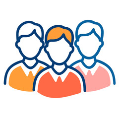 Poster - Three people icon, colorful design, for websites and apps