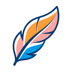 Poster - Colorful feather icon, for branding and design