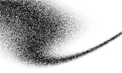 Fototapete - Textured black wave abstract background with gain noise texture background.. Random halftone pattern.