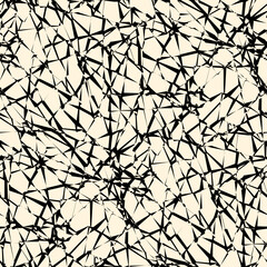 Aufkleber - Abstract seamless line pattern. Vector illustration. Grunge black lines on light beige background
