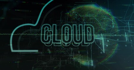 Poster - On pixel noise appearing, CLOUD glowing, contour tracing, stabilizing for showing cloud network