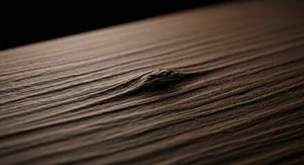 Poster - A close up of a wooden surface with a small indentation