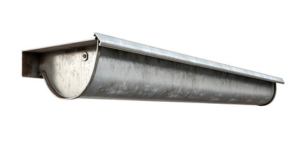 Fototapete - A detailed depiction of a standard K-style aluminum gutter section, isolated on Transparent background.