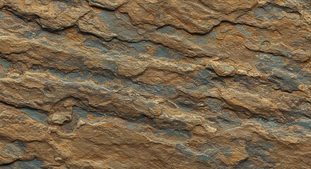 Poster - A rock wall with a brown and blue color