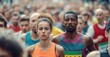 © Stock Pix - Focused marathon runners in a sea of participants, showcasing determination and athletic spirit. Crowded race for a great cause.