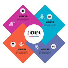 Poster - Square circle infographic for template  presentation business and suitable content website. vector eps 