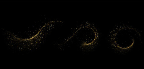 Aufkleber - Set of Abstract shiny gold glitter design element