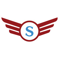 Poster - Win Logo On Letter S With Shield Symbol Transportation Logotype