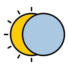 Poster - Solar Eclipse Icon - Astronomy, Celestial Event, and Sun Moon Phenomenon Filled Outline Vector Editable Stroke