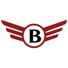 Poster - Win Logo On Letter B With Shield Symbol Transportation Logotype