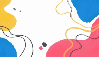 Aufkleber - abstract organic blobs with halftone texture in primary colors for modern branding, web design, or poster background with playful minimalist shapes and dynamic visual movement

