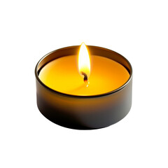 Aufkleber - glowing candle with warm yellow flame, set in sleek black container, creates calming atmosphere perfect for relaxation and ambiance
