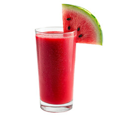 Aufkleber - Refreshing watermelon juice in clear glass garnished with slice of watermelon. This vibrant drink is perfect for hot summer days, offering burst of flavor and hydration