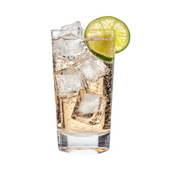 Poster - Refreshing cocktail with ice and lime slice