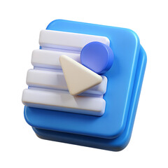 Aufkleber - Modern 3d rendering of a blue and white plastic-style icon on a transparent background for digital applications