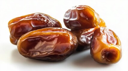 Poster - A collection of dates arranged on a clean white background, perfect for promoting healthy snacking or as an illustration for food-related content