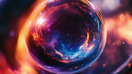 Poster - Bright lights illuminate the surface of a spherical object