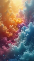 Poster - Dreamy Cloudscape of Pastel Colors with Glitter Accents: A Whimsical Abstract Background