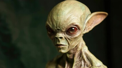 Poster - A detailed shot of a sculpture depicting an extraterrestrial being