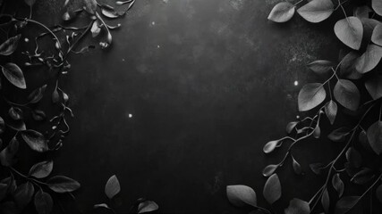 Aufkleber - A close-up shot of leaves and berries in monochrome tones