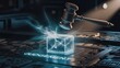 © CahyaSeptia - Gavel Striking Cube with Lightening on Circuit Board