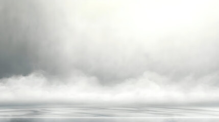 Poster - The gray sky is shrouded in a layer of haze, but there is some light shining through it, representing hope and fearlessness of difficulties