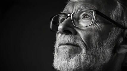 Poster - A close-up shot of a man wearing glasses