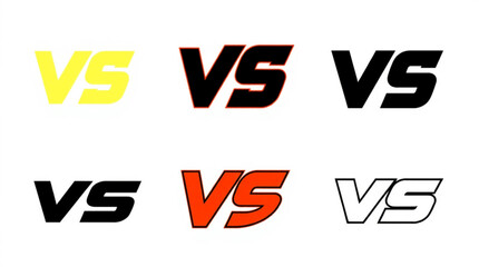 Aufkleber - Various renderings of the letters vs in different colors and styles on a white background layout created with generated ai