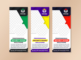 Poster - Professional Security Guards Solution Signage Template was designed for business, it’s professional and eye catching. Attract people to your business with these beautiful Outdoor  and indoor banners