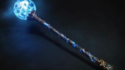 Poster - A bright blue light illuminates a metal rod, suitable for use in photography or design