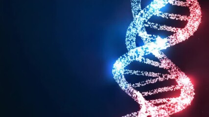 Poster - A double-stranded DNA molecule isolated on a blue background for easy viewing and identification