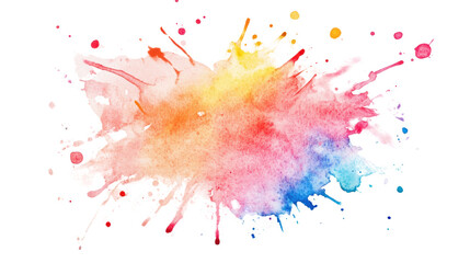 Poster - Colorful watercolor splash, perfect for artistic background or design element.