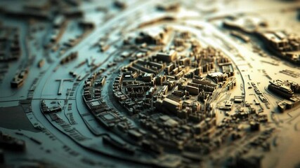 Aufkleber - Detailed miniature city, urban landscape model