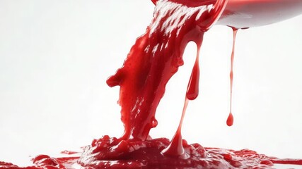 Poster - A person pouring red liquid from a white cup