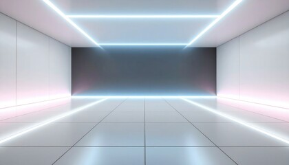 Fototapete - Electric Blue And Pink Neon Grid Pattern Cyberpunk Background