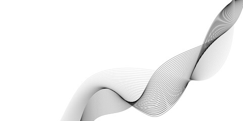 Fototapete - Abstract modern gradient white and black wave line background, digital dynamic wave of particles. wave 3D line rendering, Wave with lines created using blend tool, digital frequency track equalizer. 